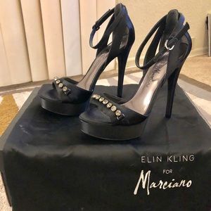 Guess by Marciano black satin heels